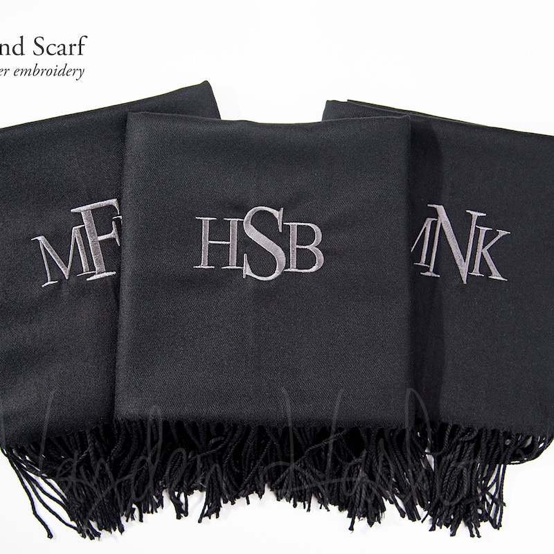Monogram Winter Scarf in Black