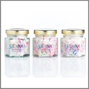 Sprinkles Birthday Cake Scent Mini Favor Candles: Customized Party Favors