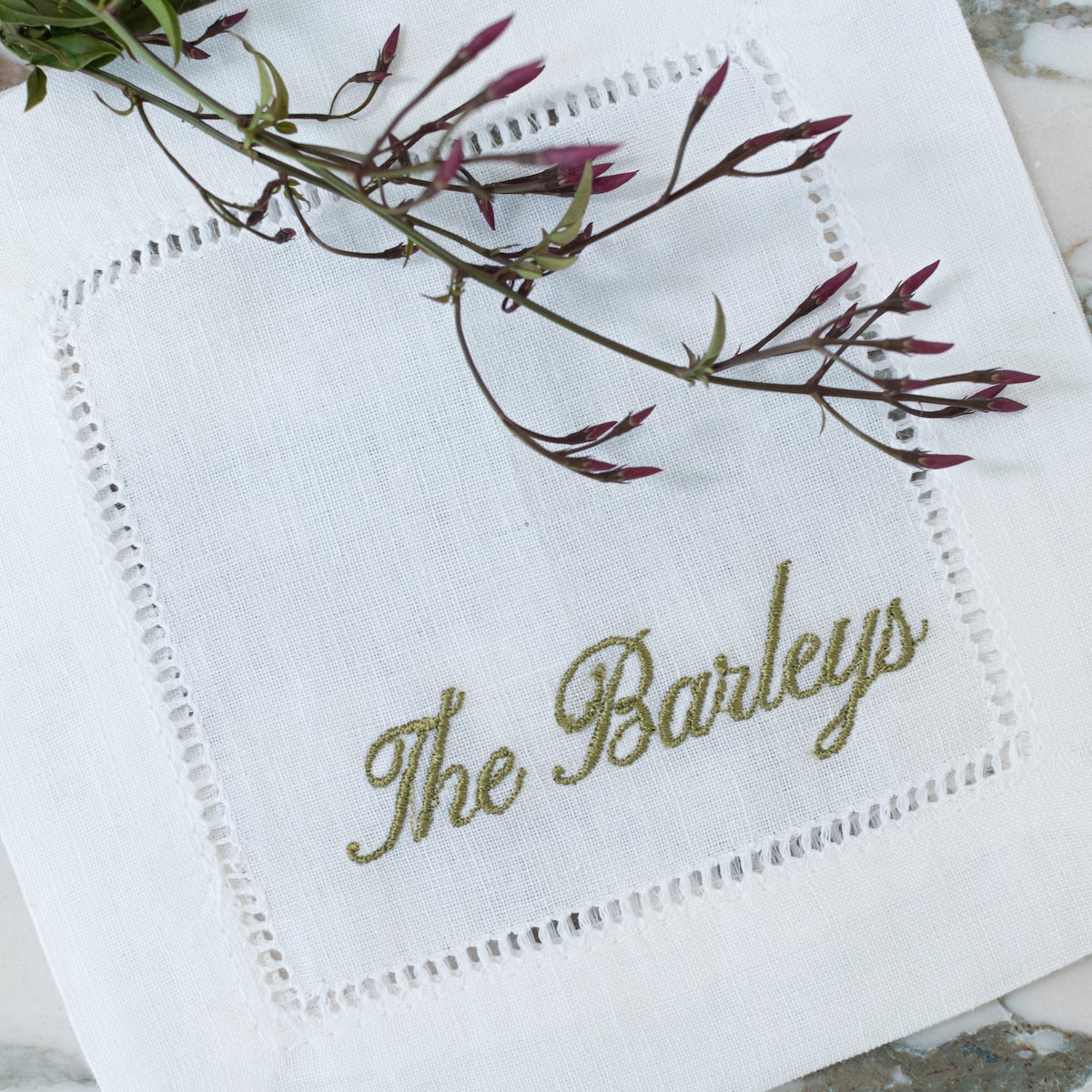 Personalized Embroidered Cocktail Napkins or Dinner Napkins With Classic French Script Custom Name Set of 4, 6, 12, 20 Wedding Gift - Etsy