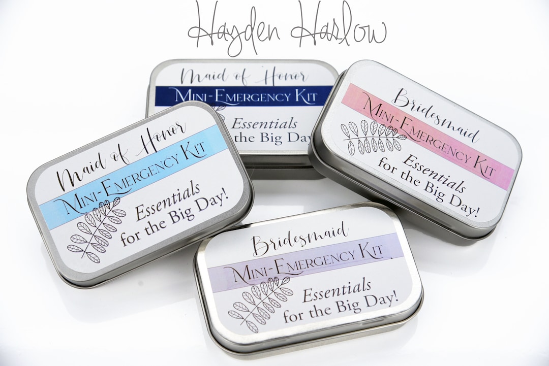 Bridesmaid's Mini-Emergency Kit - Tin only or Filled -- perfect for the  last minute little emergency on the big day! {NOMAD} (mek)
