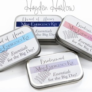 Bridesmaid&#39;s Mini, Emergency Kit,  Filled or Empty, perfect for the last minute little emergency on the big day!