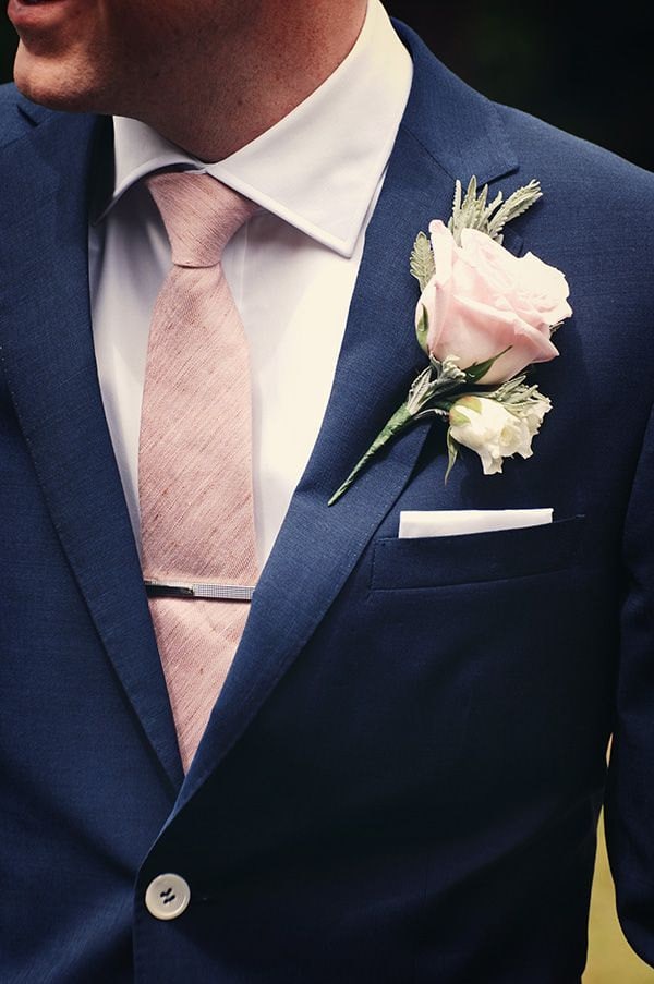 Set gilet e cravatta rosa polvere raso tinta unita formale matrimonio