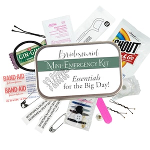 Bridesmaid&#39;s Mini Emergency Kit, Filled or Empty, perfect for the last minute little emergency on the big day!