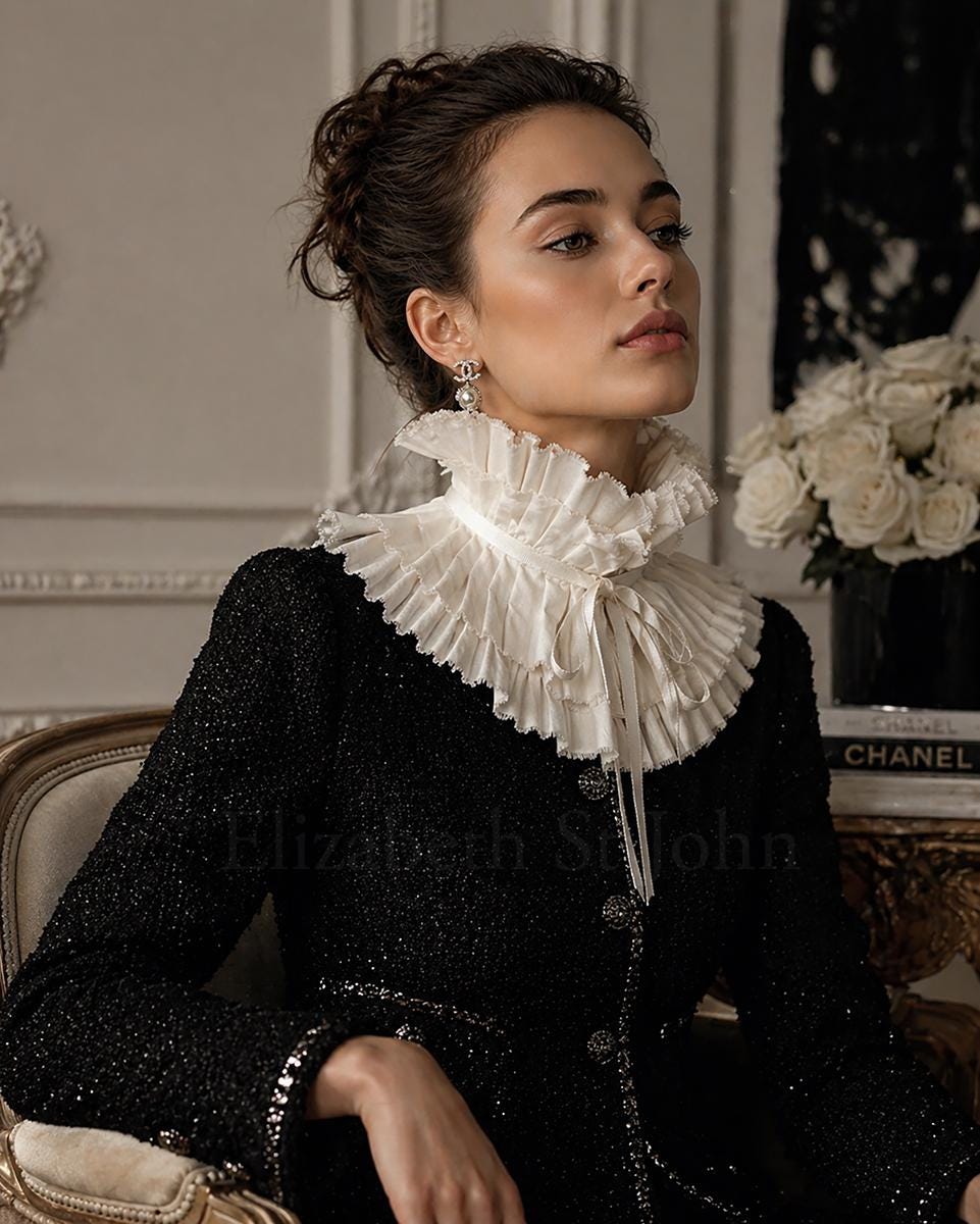 Hand-pleated Ruffled Collar - Bridal Couture Detachable Neckpiece ...