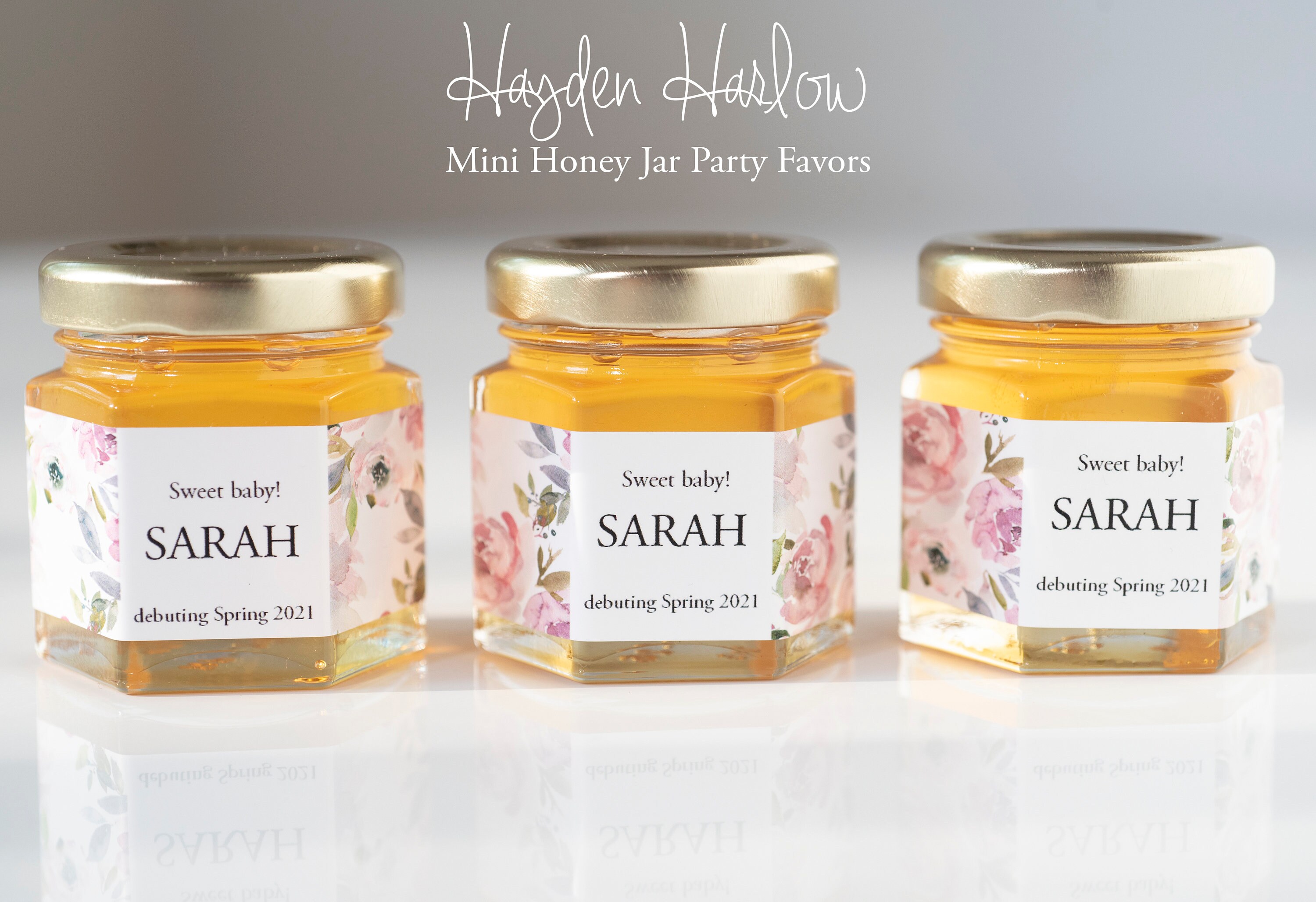 Mini Honey Jar Party Favor COVENTRY floral Print Etsy