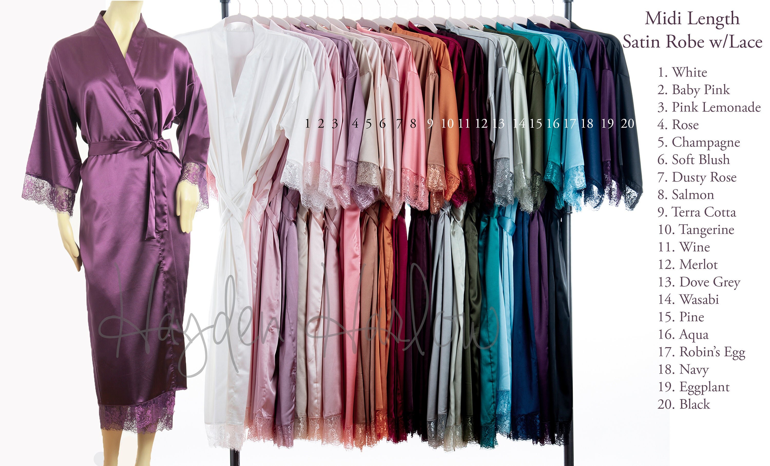 Long Satin Lace Robe Adult Sizes 0 Thru 5XL Bridesmaid Robe Gift Bride Honeymoon Mother of the Child Size Etsy