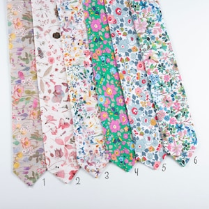 Bespoke Liberty of London floral print neck tie, retro, vintage prints, bow tie, pocket square, men&#39;s regular or tall