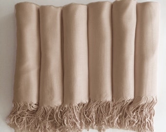 READY TO SHIP Pashmina shawl in Champagne-Light Gold - Bridesmaid Gift, Wedding Favor