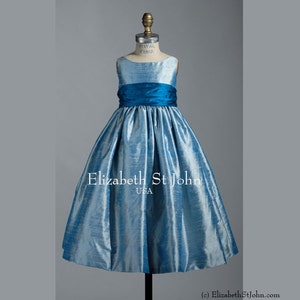 CHANTAL- Silk dupioni shantung flower girl dress - sizes 6 months to 8 in your choice of over 40 colors