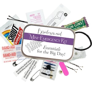 Bridesmaid&#39;s Mini Emergency Kit,  Filled or Empty, perfect for the last minute little emergency on the big day!