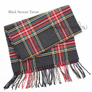 Stewart Tartan Wool Blend Scarf: Winter Warm, Monogrammable Gift