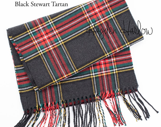 Limited Edition: Stewart Tartan Warm Winter Wool Blend Scarf Gift, Stocking stuffer, customized - Monogrammable