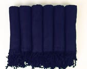 Pashmina Shawl NAVY Blue Bridesmaid Gift, Wedding Favor, Bridal party gift - Monogrammable