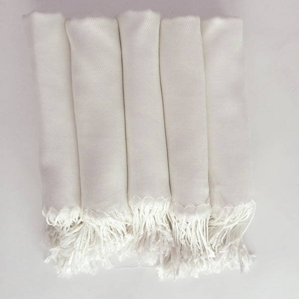 Pashmina Shawl Ivory or White - Bridesmaid Gift, Wedding Favor, Bridal party gift - Monogrammable