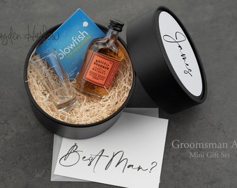 Groomsman Gift box Set - Mini No. 1  |  Groomsmen Ask  |  Best Man | Father of the Bride |  Black Box | Customized (GM) (GSet)
