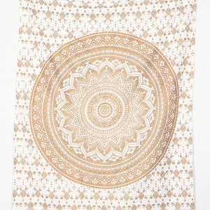 Mandala white light wall poster small wall cloth gold white cm fabric poster wall hanging tapestry throw Boho Hippie Goa wall decoration