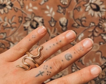Golden kundalini snake ring taille réglable une taille