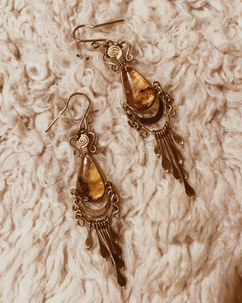 Magische BERNSTEIN Mondschwester Ohrringe magic mexican AMBAR moonsister earrings