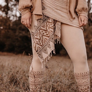 Dream Jogini Tribal block print Natural organic soft cotton leggings tribe nomadic wear yoga outfit yoga bayan wear