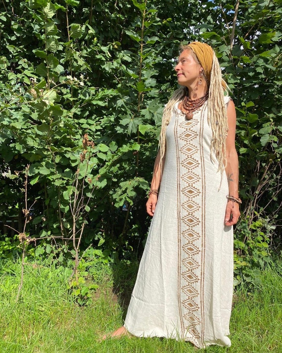 Women Ethnic Embroidered Dresses Tunic Hippie Boho Long Maxi Dress Cotton  Dress | eBay