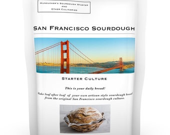 San Francisco Sourdough Starter, Genuine Original San Francisco Culture with Easy Foolproof Recipe. Proudly Manufactured in the USA!