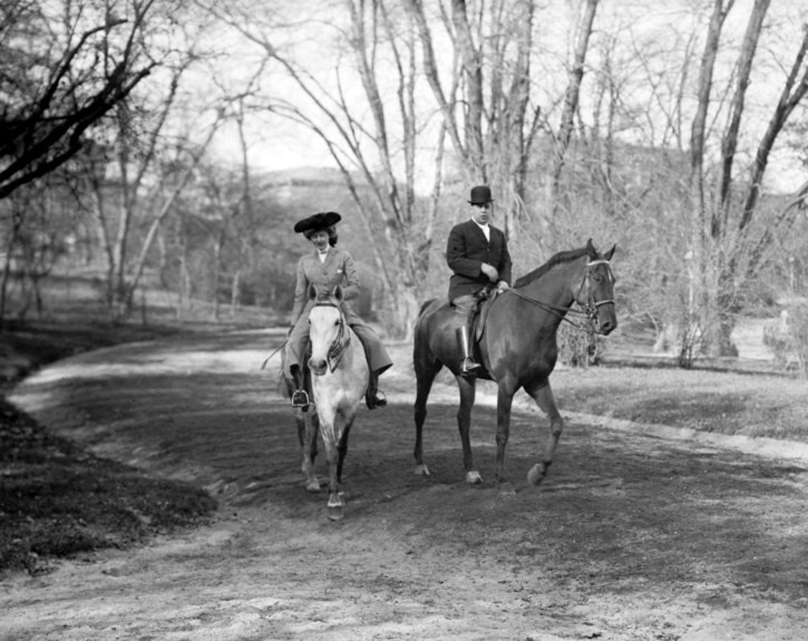 Couple Horseback Riding in Central Park 1910s Historical Photo Etsy