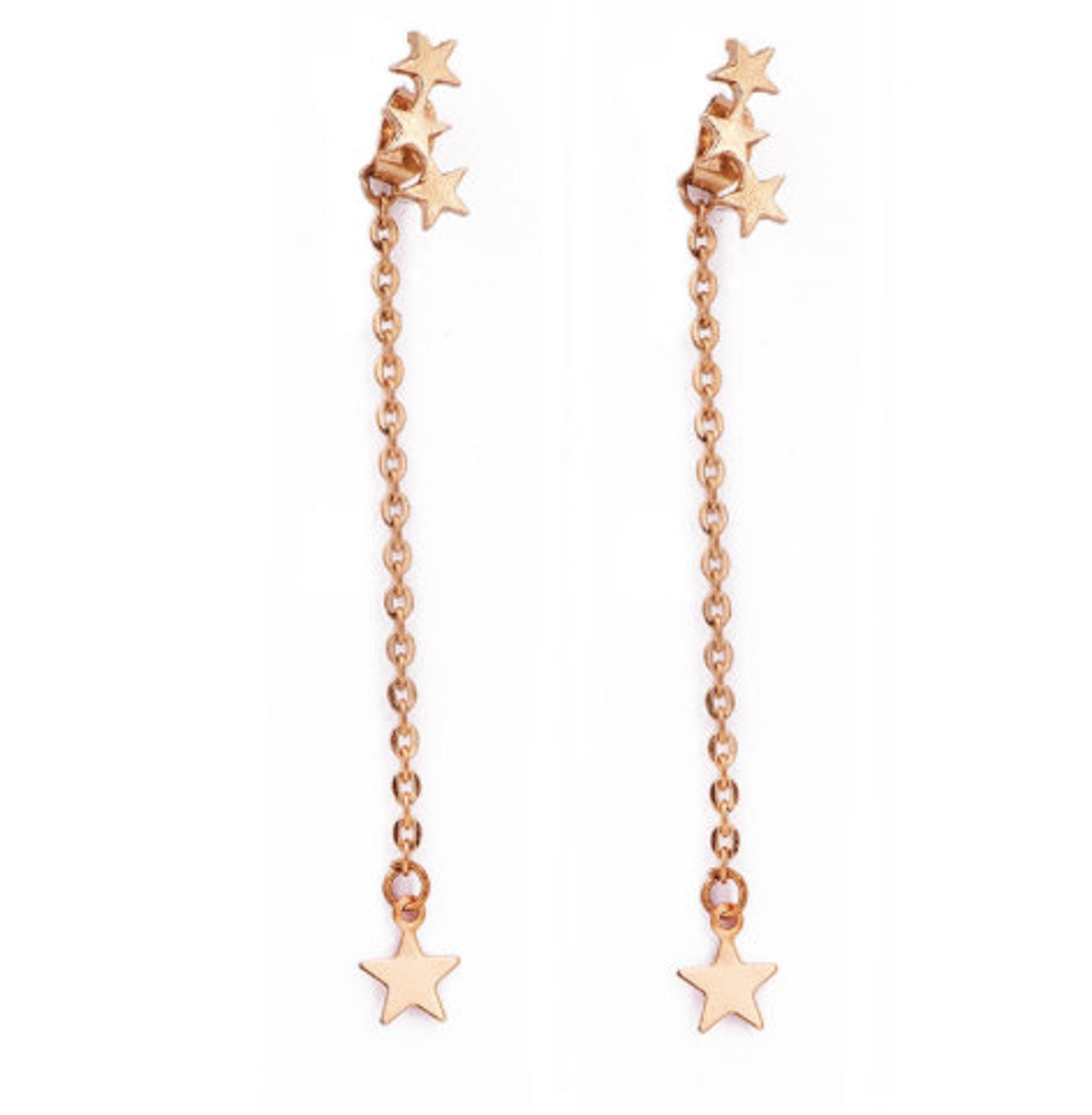 Star Dangle Earrings / Star Earrings / Gold Dangle Stars / Etsy