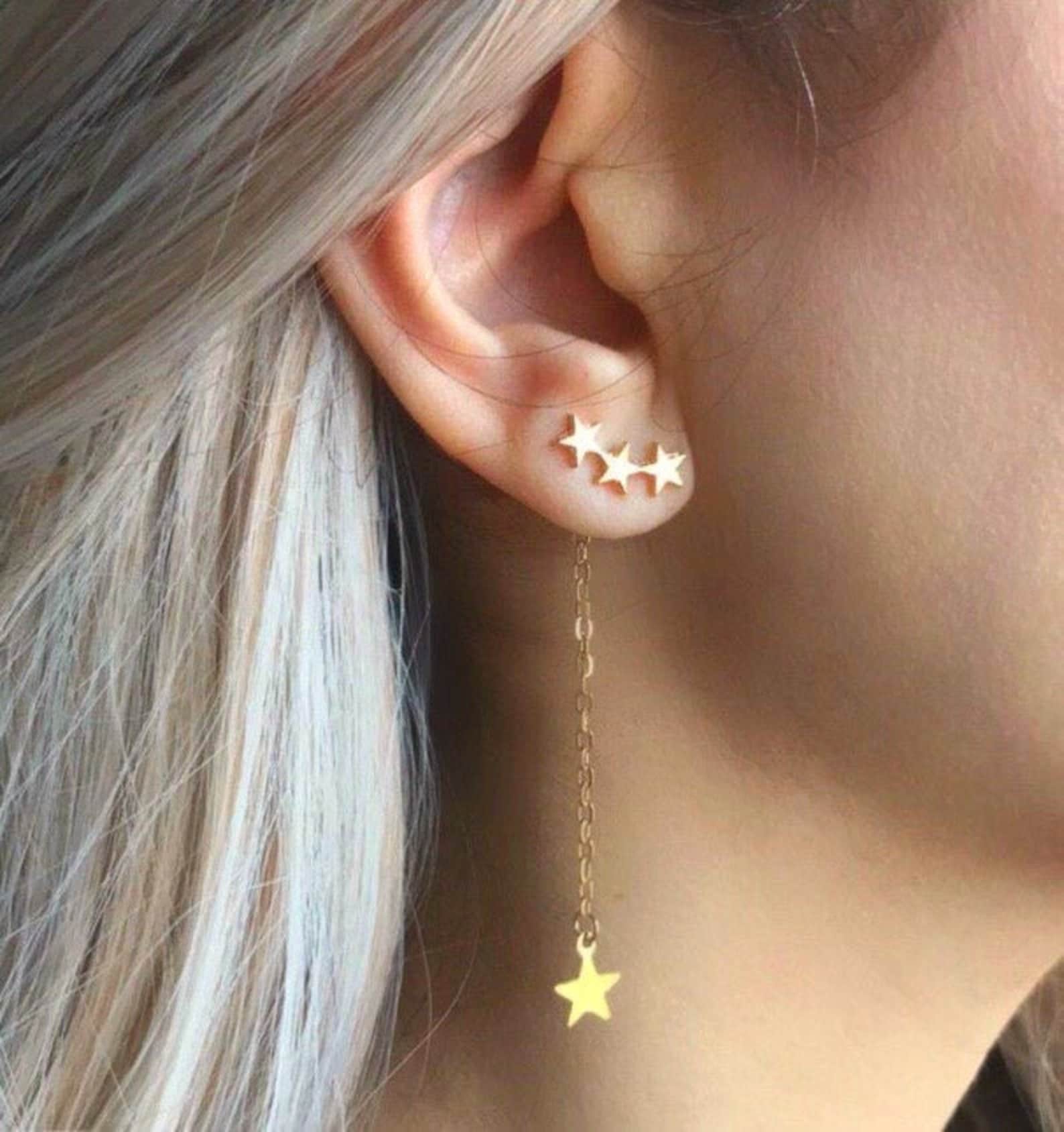 Five Stars Dangle Down Earrings main image 1