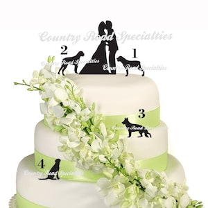 Select Your Couple and Pets Silhouete Wedding Cake Topper MADE In USA…..Ships from USA