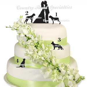 Pets With Silhouette Kissing Bride and Groom Wedding Cake Topper  MADE In USA…..Ships from USA