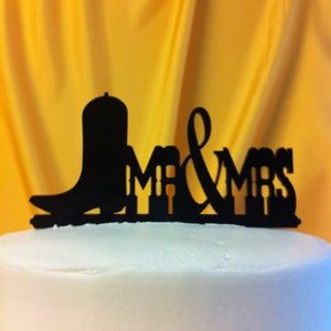 Mr & Mrs Boot Rustic Country Western Font Boots Custom Wedding Cake Topper MADE In USA…..Ships from USA