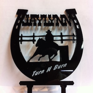 Personalized Birthday Monogram Country Western Horseshoe Cowboy Horse Acrylic Custom Birthday Cake Topper MADE In USA…..Ships from USA