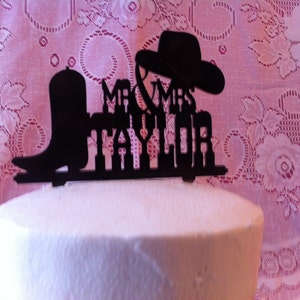 Western Wedding Cake Topper, Hat and Boot Cake , Cowboy Cake Topper, Country Cake Topper, Groom Cake Topper, MADE In USA…..Ships from USA