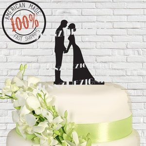 Silhouette Romantic Couple Holding Hands Wedding Cake Topper #CTS01 Made in USA...