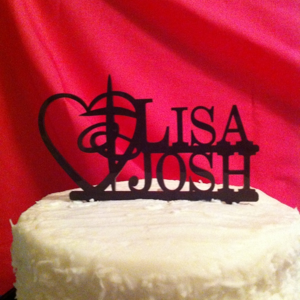 Monogram, Personalized, Acrylic, Heart and Cross, Religious, Faith, Christian, First Name Wedding Cake Topper MADE In USA…..Ships from USA