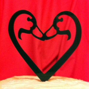Rustic Country Reversible Heart Duck Customized Personalized Wedding Cake Topper MADE In USA…..Ships from USA