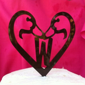 Rustic Country Initial Heart Duck Customized Personalized Wedding Cake Topper MADE In USA…..Ships from USA