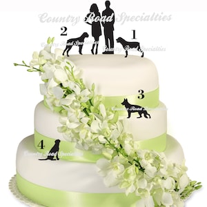 Silhouete Bride and Groom with Pet Wedding Cake Topper MADE In USA…..Ships from USA