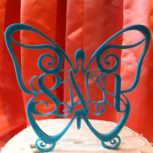 Monogram  Lettered Custom Butterfly Wedding Cake Topper MADE In USA…..Ships from USA