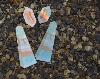 Crystal Stickers, Matte Rose Quartz, Holographic Rose Quartz, Matte Caribbean Tower, Holographic Caribbean Tower STICKERS