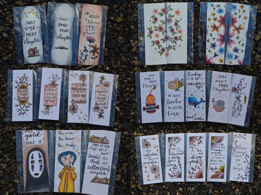Various Bookmarks; Bookmarks, Quotes, Characters, Florals, Flowers ...