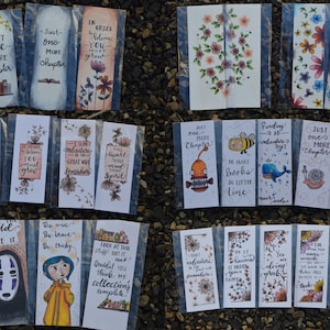 Various Bookmarks; Bookmarks, Quotes, Characters, Florals, Flowers, Vintage