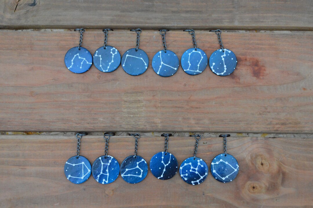 Zodiac Sign Keychains - Etsy