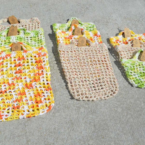 Crocheted Farmers Market Bags; Reusable Bags, Crocheted Reusable Bags, Crocheted Bags, Bags