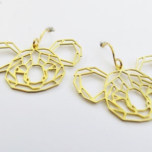 Gold Koala Earrings, Koala Dangle Earrings, Koala Jewellery, Australian Nature, Gold Drop Earrings, Laser Cut, Geometric Charm