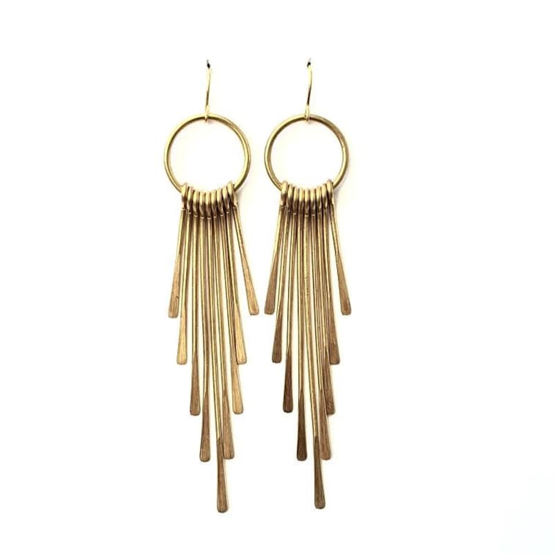 Gold Fringe Earrings - Etsy