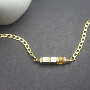 Two Letters Jewelry  2 Initials with  Birthstone Necklace. Double Letters necklace. Boyfriend Girlfriend birthday gift. Personalized Custom