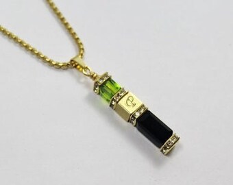 Personalized initial necklace.Empath protection.Spiritual Healing Stone necklace. Custom Women Men jewelry gifts.Healing Black stone jewelry