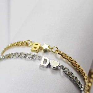 Joyería con inicial de plata dorada para hombre, regalo personalizado para amigos masculinos. Pulsera personalizada para hombre. Regalo para hombres, regalo para papá hermano. Su regalo de identificación inicial
