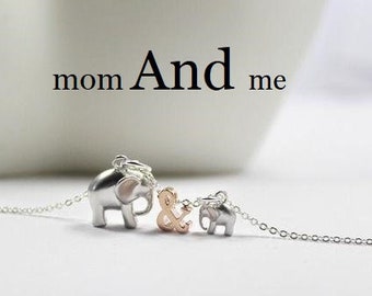 Mom and Me Necklace Elephants Jewelry. New Mother Gift.elephant Necklace Mother Son Jewelry Mama and Baby .I Love Elephant .luck Elephant Etsy
